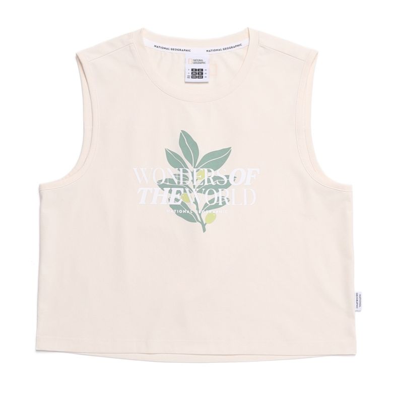 N252WTS040 여성 크로우 COOL MAX 세미크롭 민소매 티셔츠 CRYSTAL BEIGE