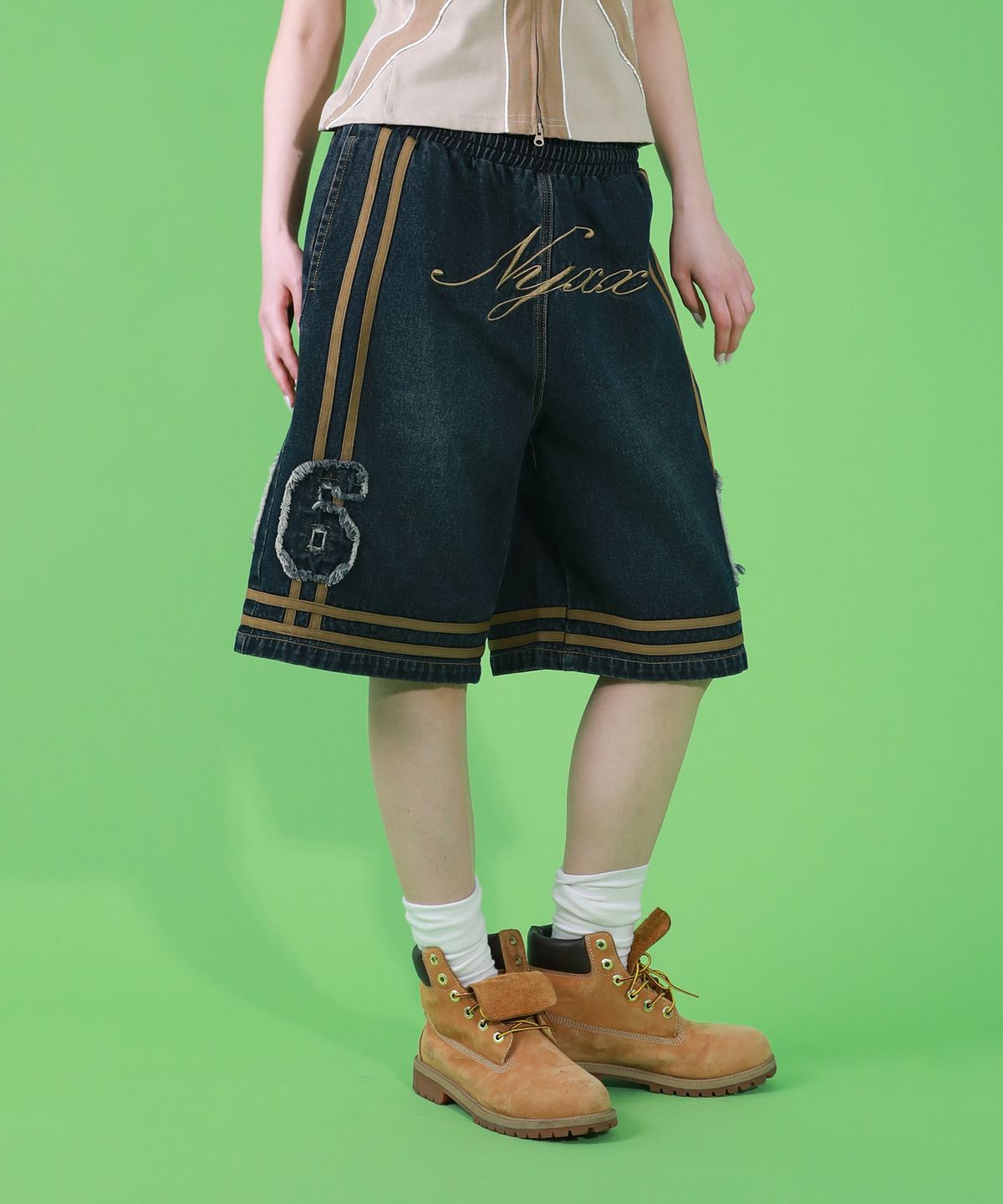 엔와이엑스엑스(NYXX) BASKETBALL DENIM HALF PANTS INDIGO