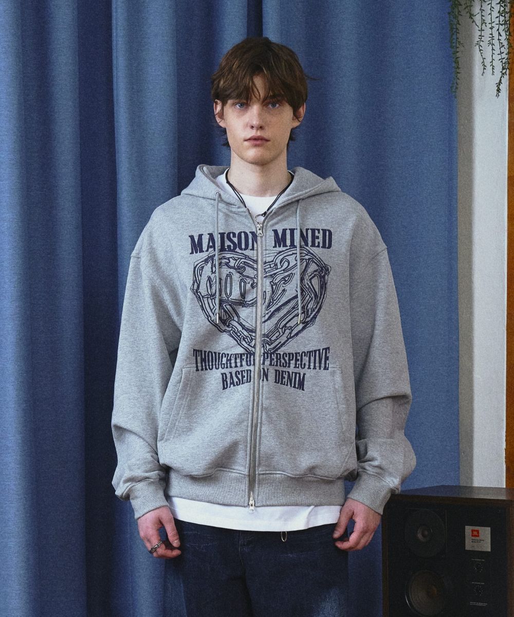 【MAISON MINED】24FW★ DOODLE HEART SWEATSHIRTS 메종미네드 ~30% - [5COLOR] DOODLE HEART HOODIE