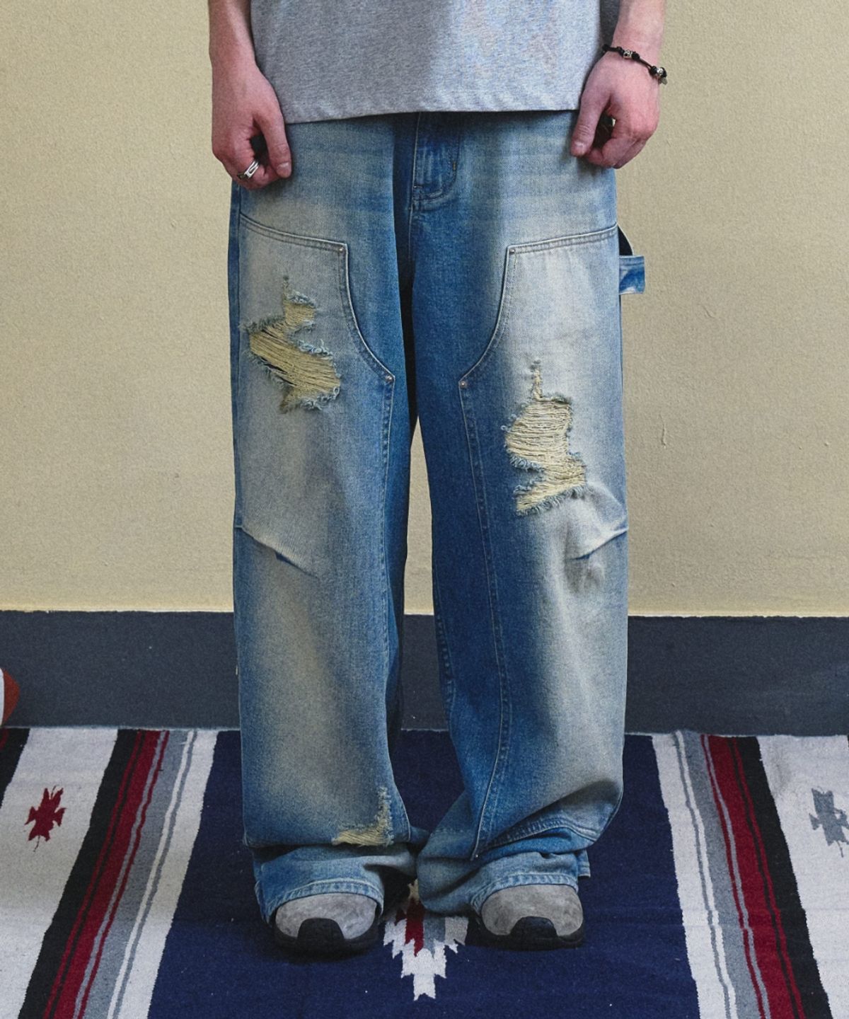 메종미네드(MAISON MINED) RUGGED CARPENTER DENIM PANTS BLUE