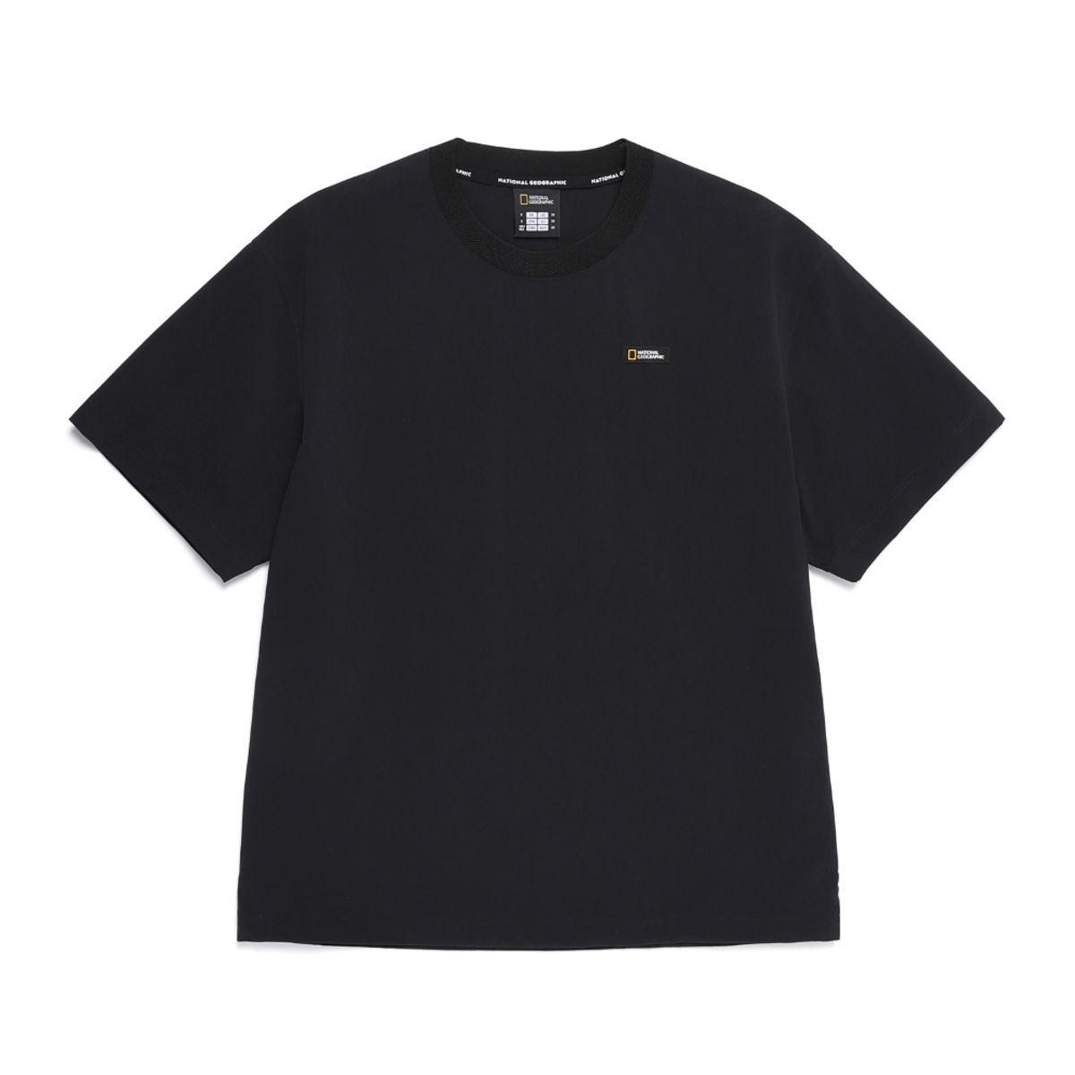 내셔널지오그래픽(NATIONALGEOGRAPHIC) N252UTS840 아델리 경량 우븐라운드 반팔 티셔츠 CARBON BLACK