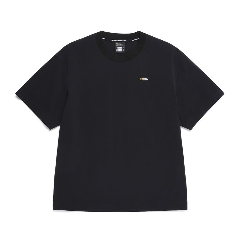 N252UTS840 아델리 경량 우븐라운드 반팔 티셔츠 CARBON BLACK