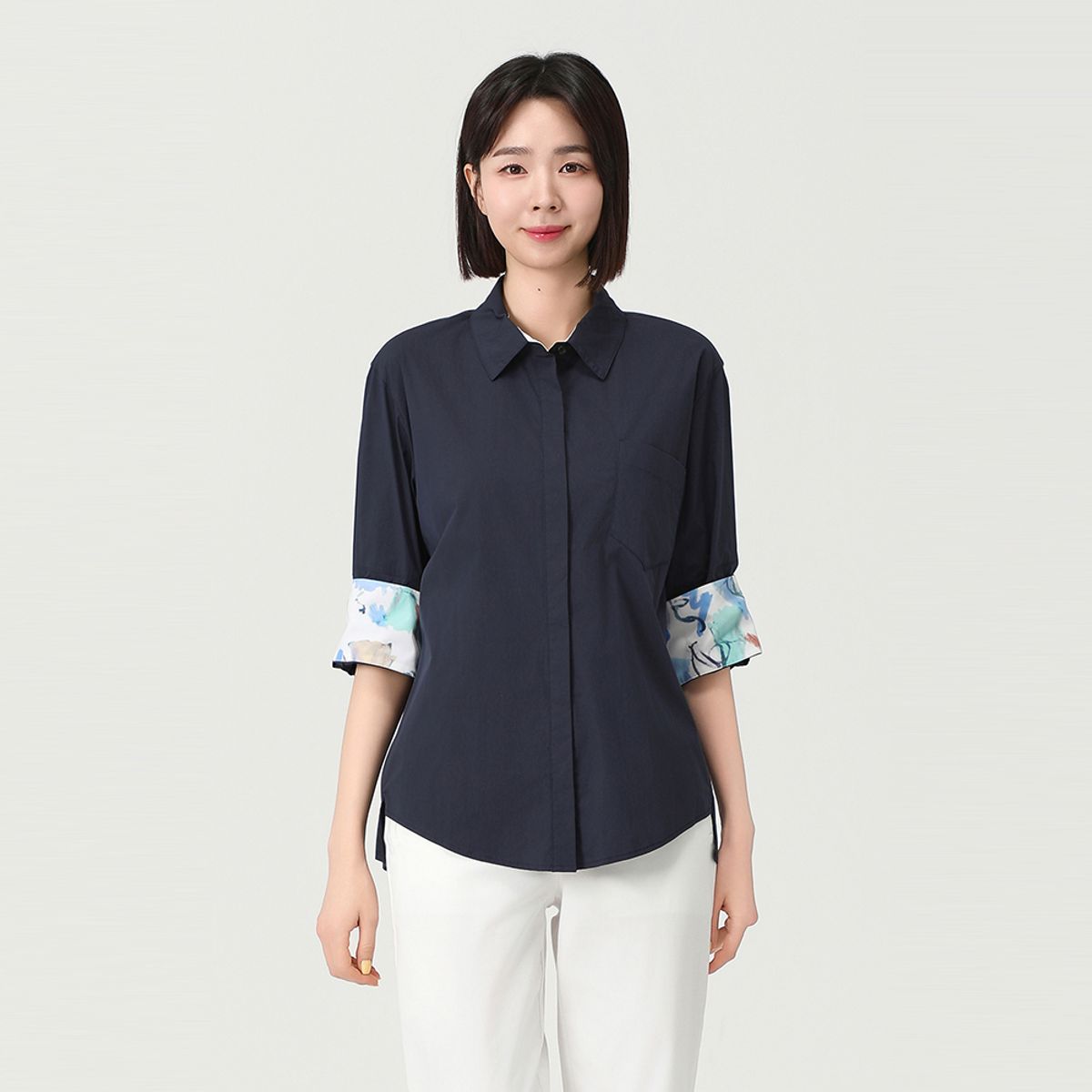 피에이티(PAT) 배색 포인트 루즈핏 셔츠_1I41508