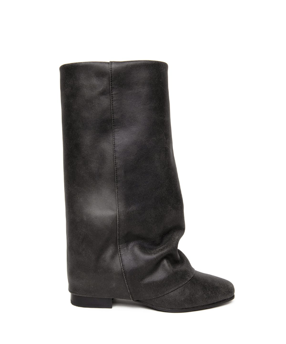쓰리투에이티(THREE TO EIGHTY) CRACKLE WRINKLE LEATHER BOOTS BLACK