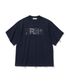 Men ER Embroidered Detail Oversized T-Shirt Navy