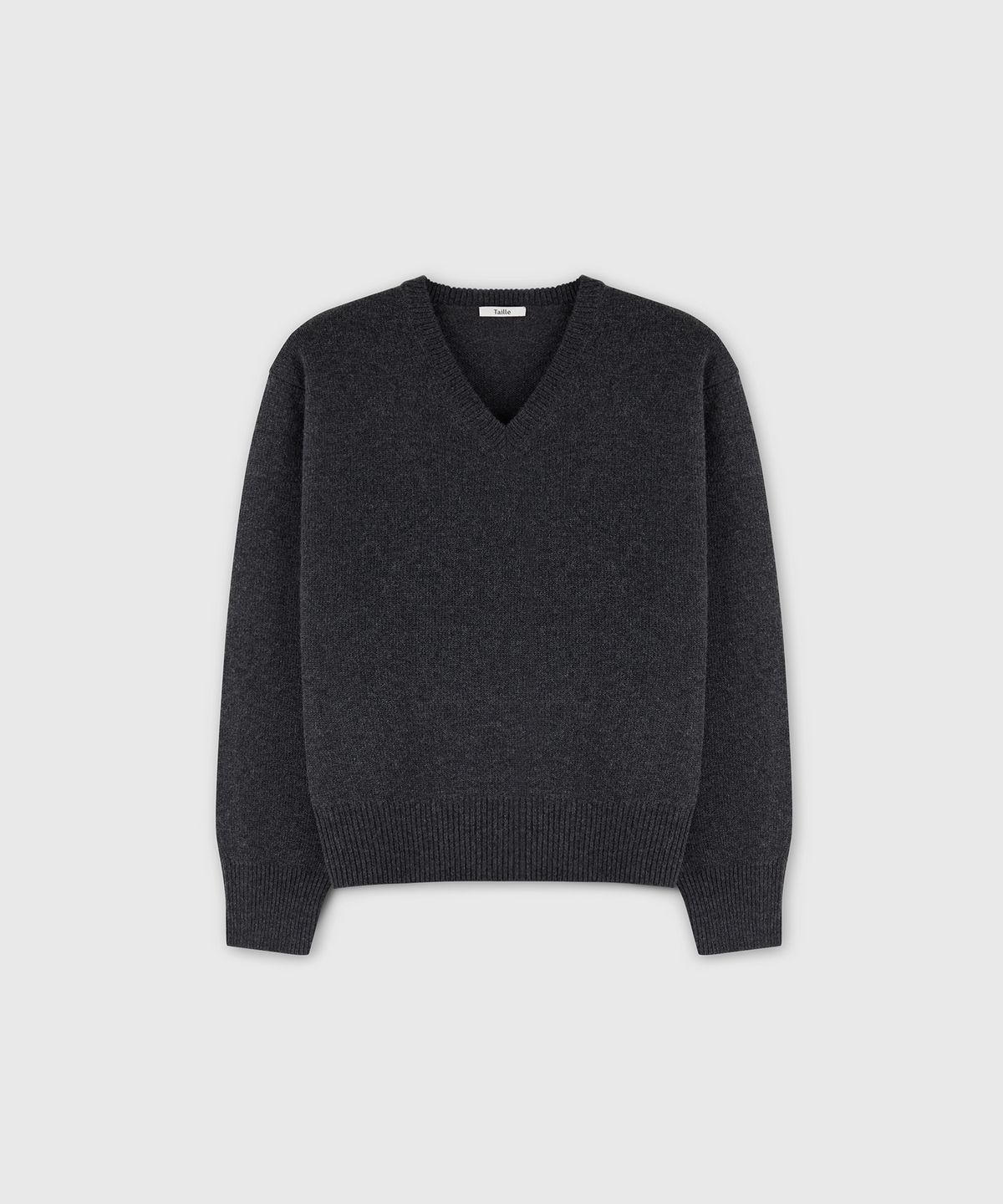 타일레(TAILLE) PARMA WOOL TL CLASSIC V-NECK SWEATER CHARCOAL