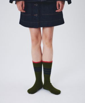 [IHM250316] 스프링 니트 삭스 카키