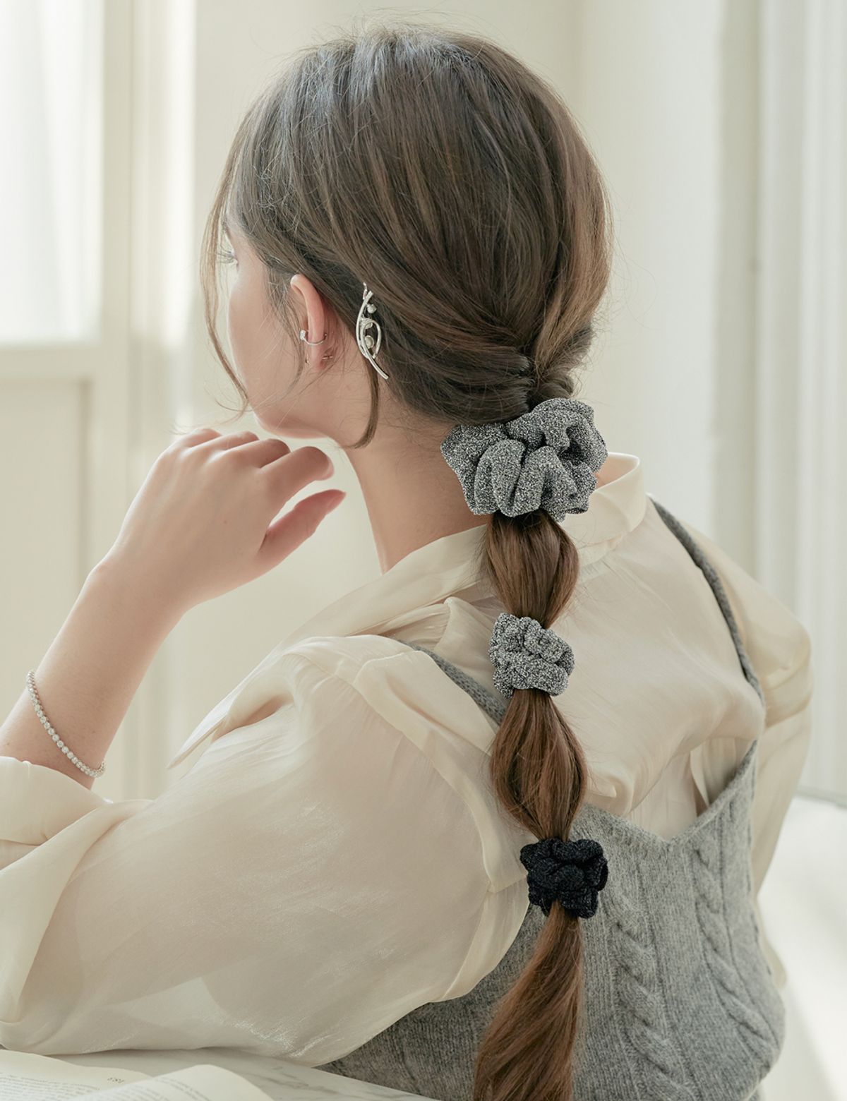 베스티(BESTY) 벨라 샤인 헤어 스크런치 3set (Bella Shine Hair Scrunch  3set)