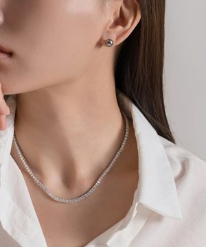 화이트 타임리스 베이직 3mm 테니스 목걸이 LLNB23330T