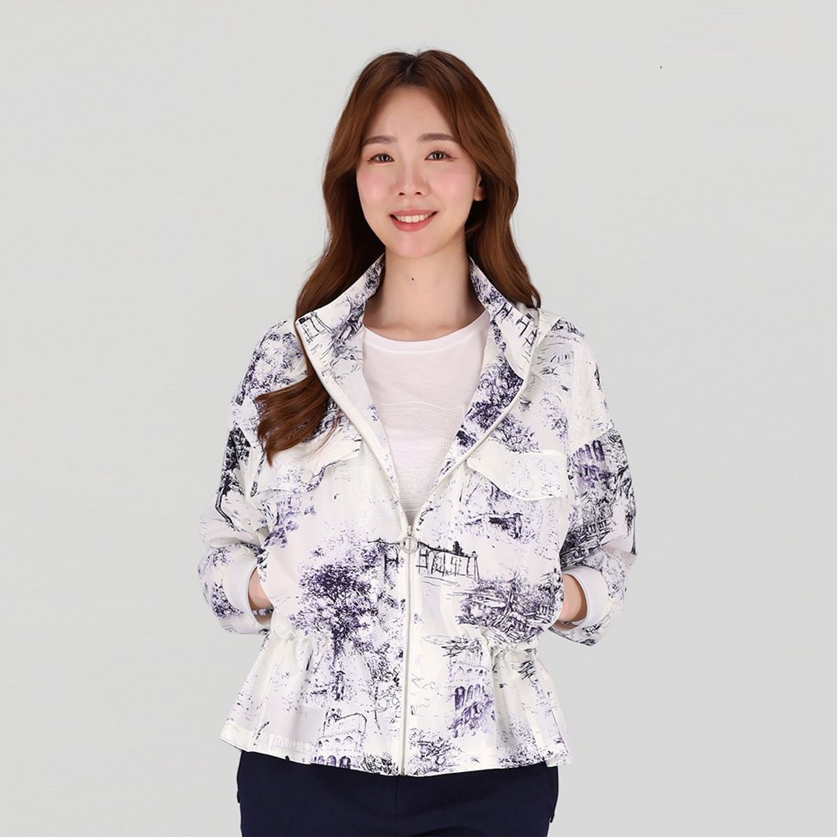 피에이티(PAT) 프리미엄 프린트 오버핏 숏점퍼_1J41303
