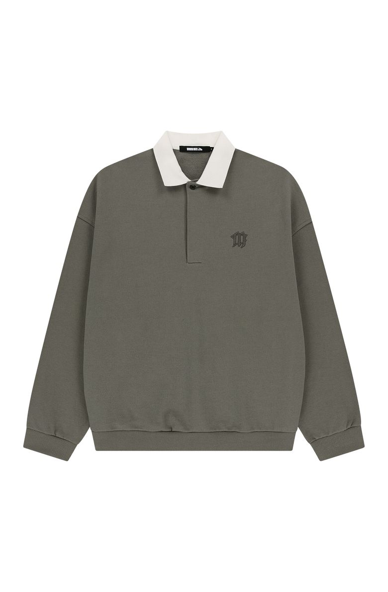 LOGO POLO SWEATSHIRT [KHAKI]