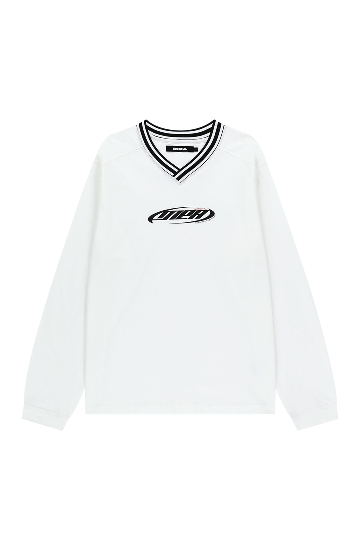 메아(MEA) STRIPE V NECK L/S [WHITE]