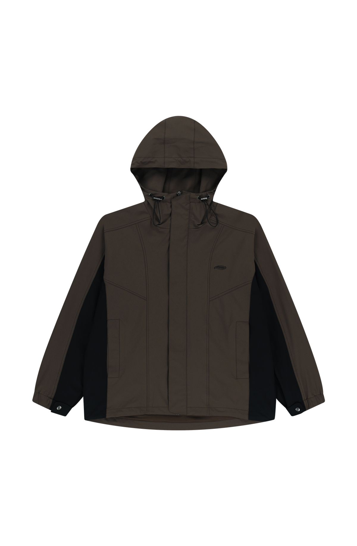 메아(MEA) PANELED WINDBREAKER [BROWN]