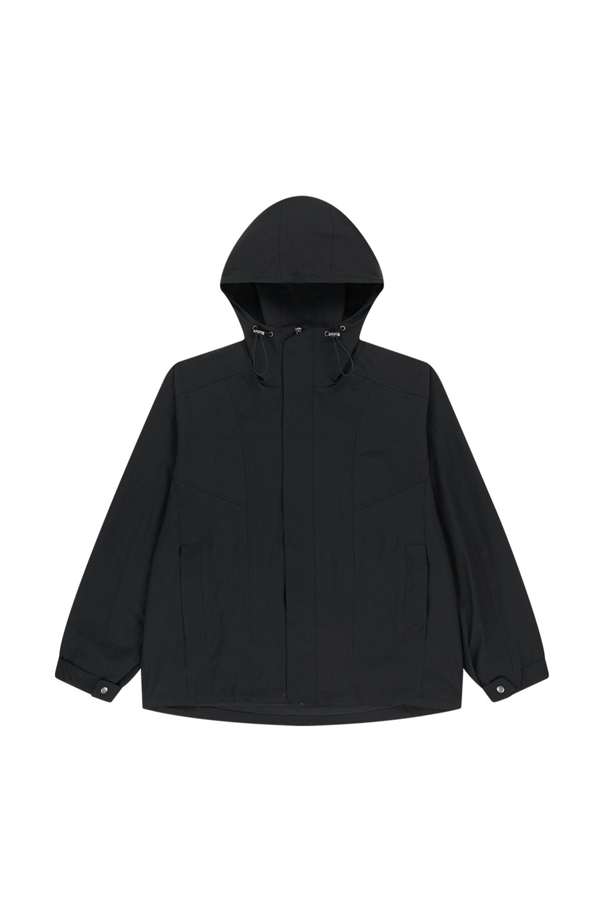 메아(MEA) PANELED WINDBREAKER [BLACK]