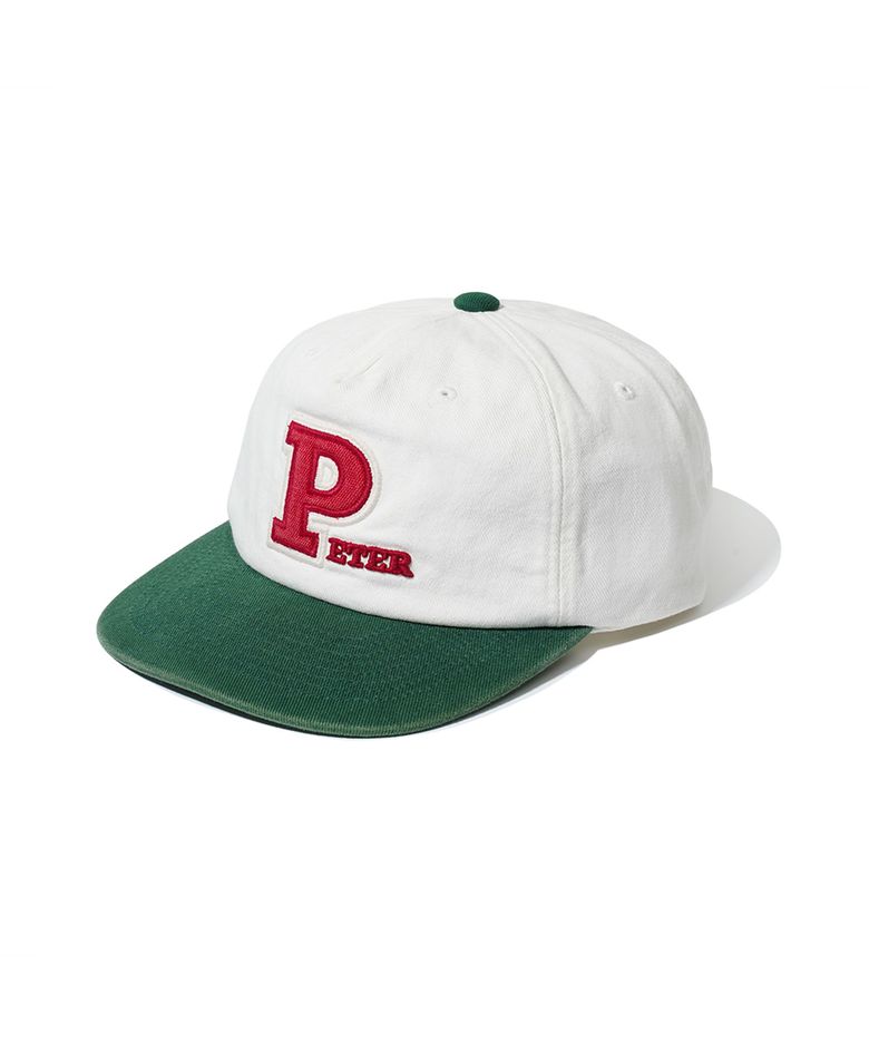 5-PANEL PETER APPLIQUE CAP - WHITE & GREEN