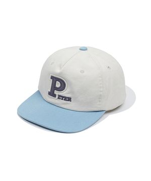 5-PANEL PETER APPLIQUE CAP - BEIGE & SKY BLUE