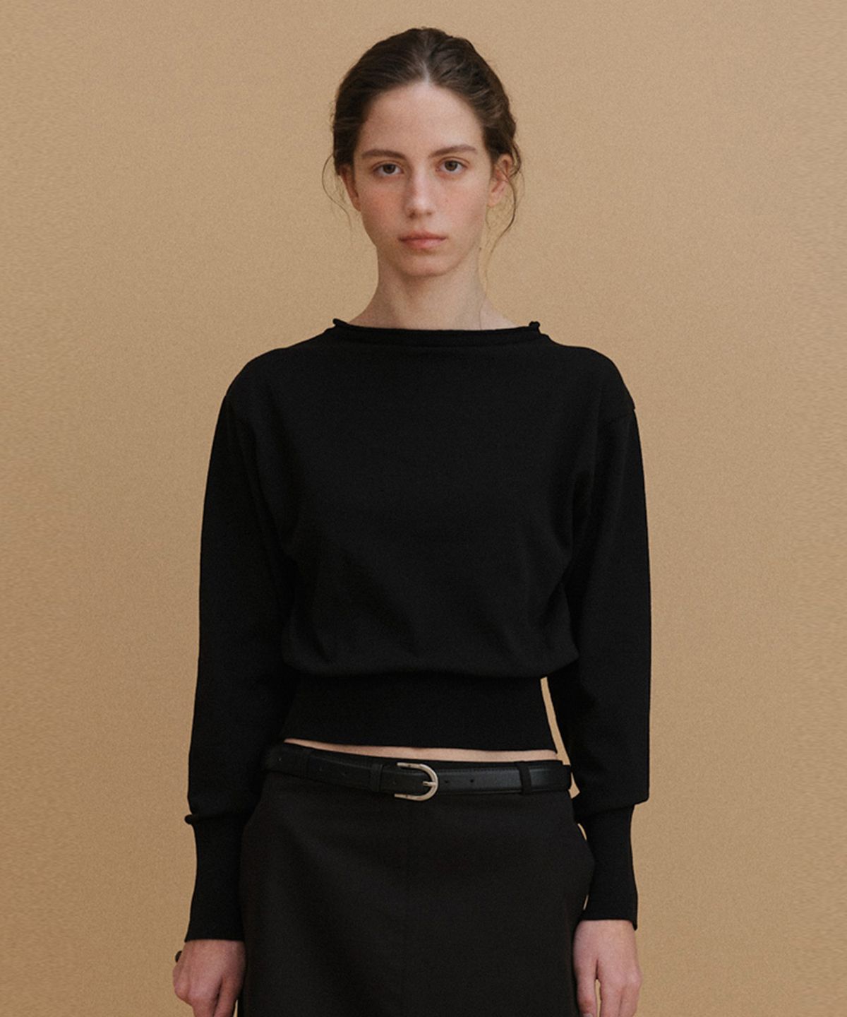 베이오드(BAIE OUD) Rolled neck knit_black