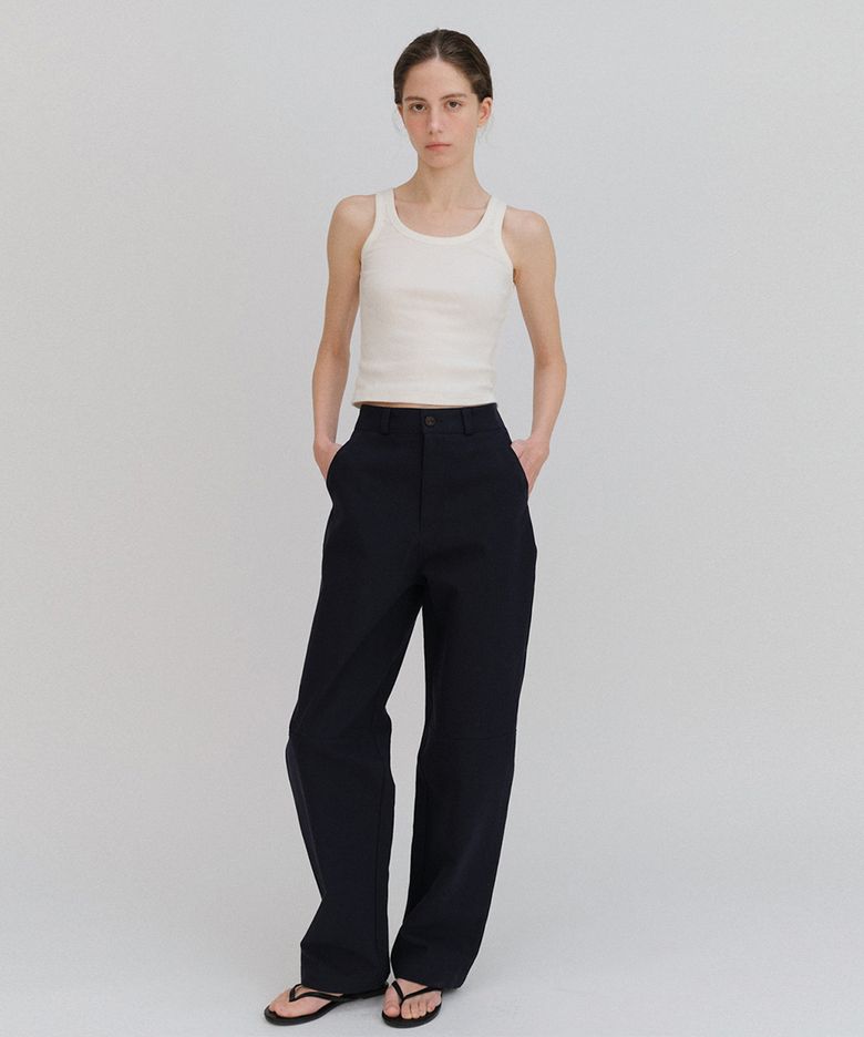 Oxford cotton pants_navy