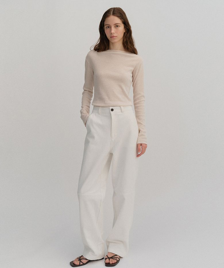 Oxford cotton pants_ivory