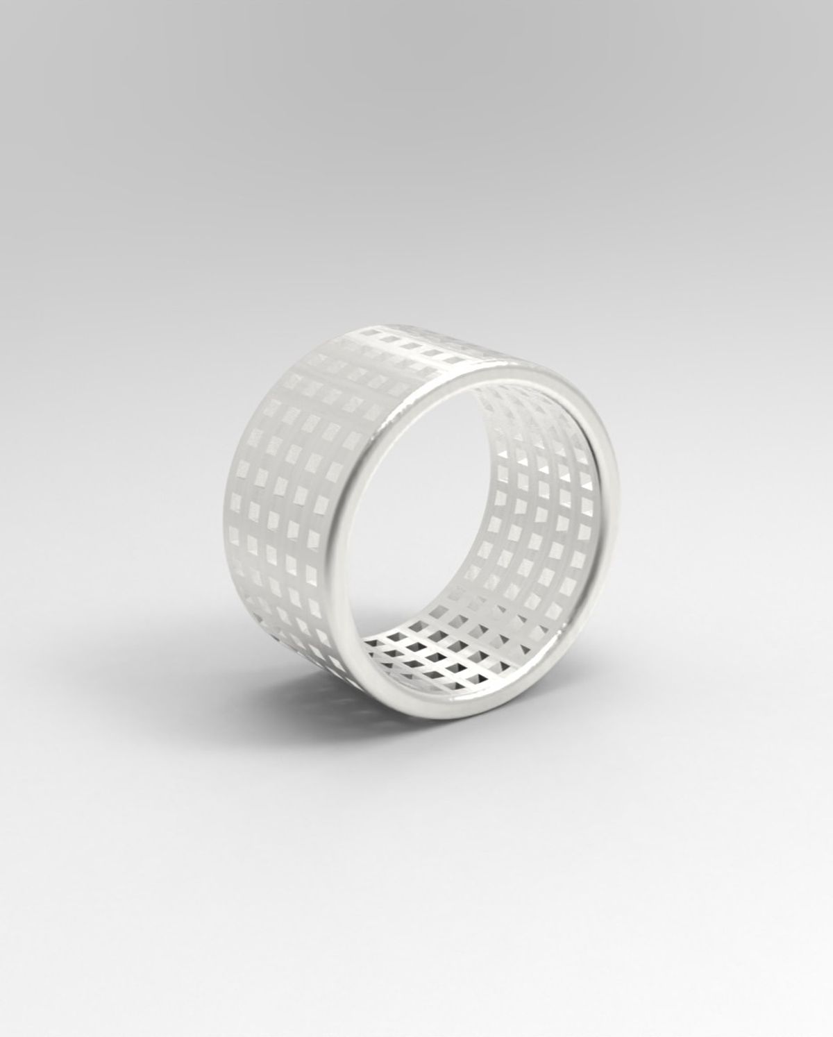 르네오브제(RENEOBJET) WIN SQUARE RING (5R) [STERLING SILVER] 기하학 디자인 패턴 포인트 925 실버 반지