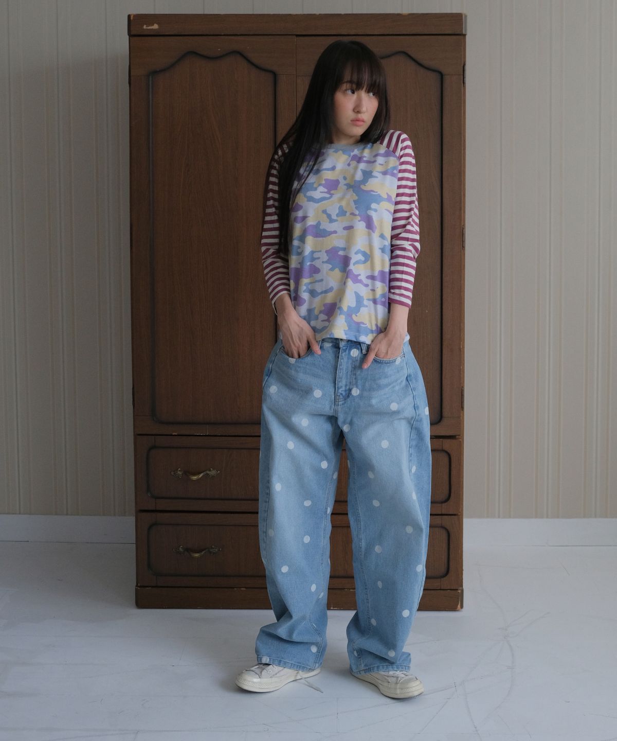바니쉬먼트(VANISHMENT) Dot Dot denim_light blue