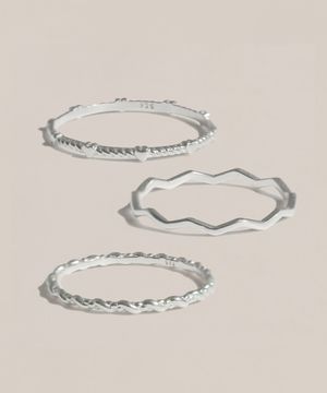 925 실버 순은 레이어드 우정링  은 실반지 세트