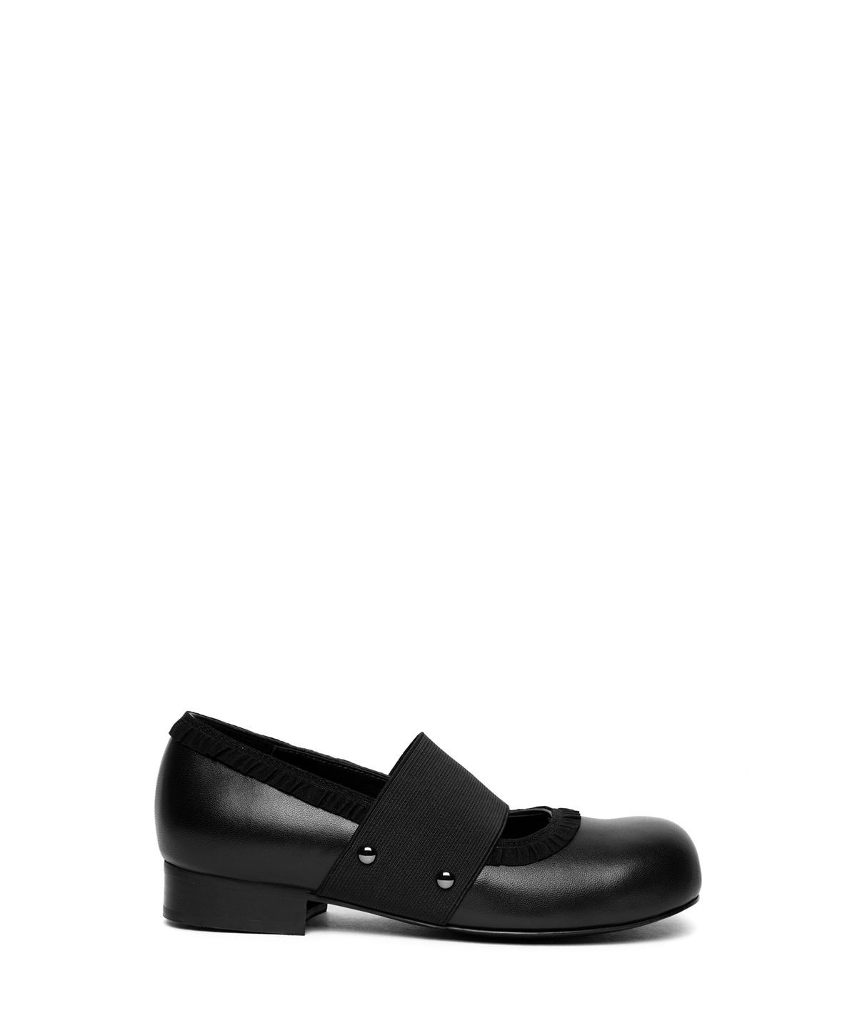 쓰리투에이티(THREE TO EIGHTY) LACE BAND BALLERINA FLATS BLACK