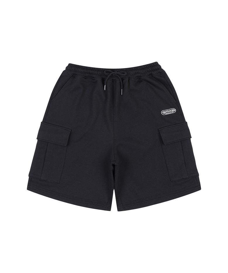 CARGO POCKET SWEAT SHORTS (BLACK)