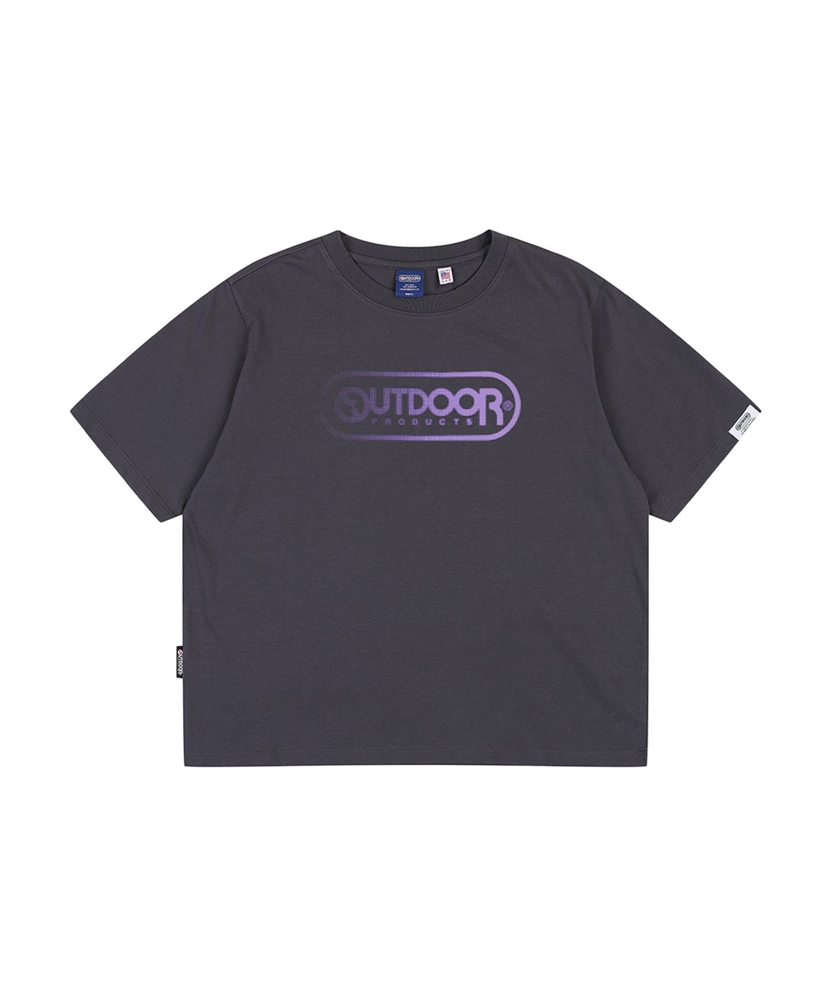아웃도어 프로덕츠(OUTDOOR PRODUCTS) W OVERSIZED CROP T-SHIRTS (CHARCOAL)