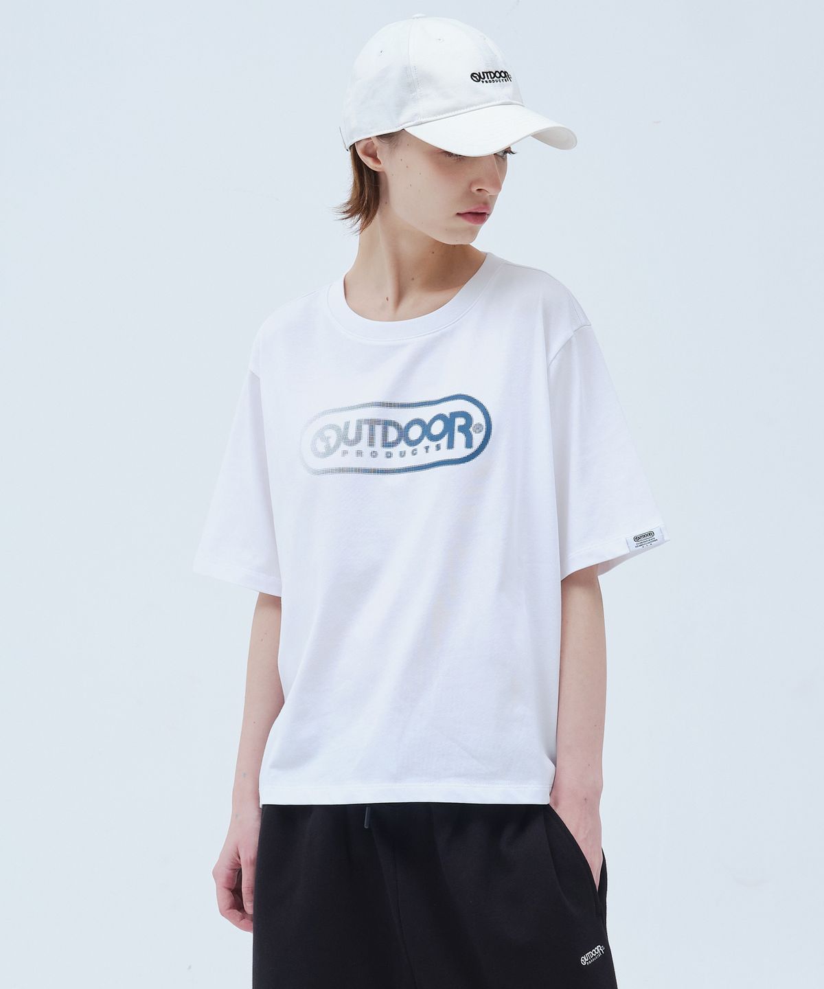 아웃도어 프로덕츠(OUTDOOR PRODUCTS) W OVERSIZED CROP T-SHIRTS (WHITE)