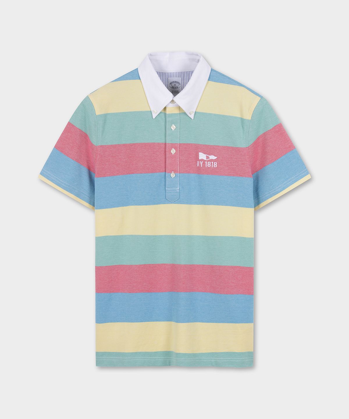 브룩스 브라더스(BROOKS BROTHERS) 빈티지 옥스포드 스트라이프 숏슬리브 피케 폴로 (멀티) (BBNTMM76647FM)