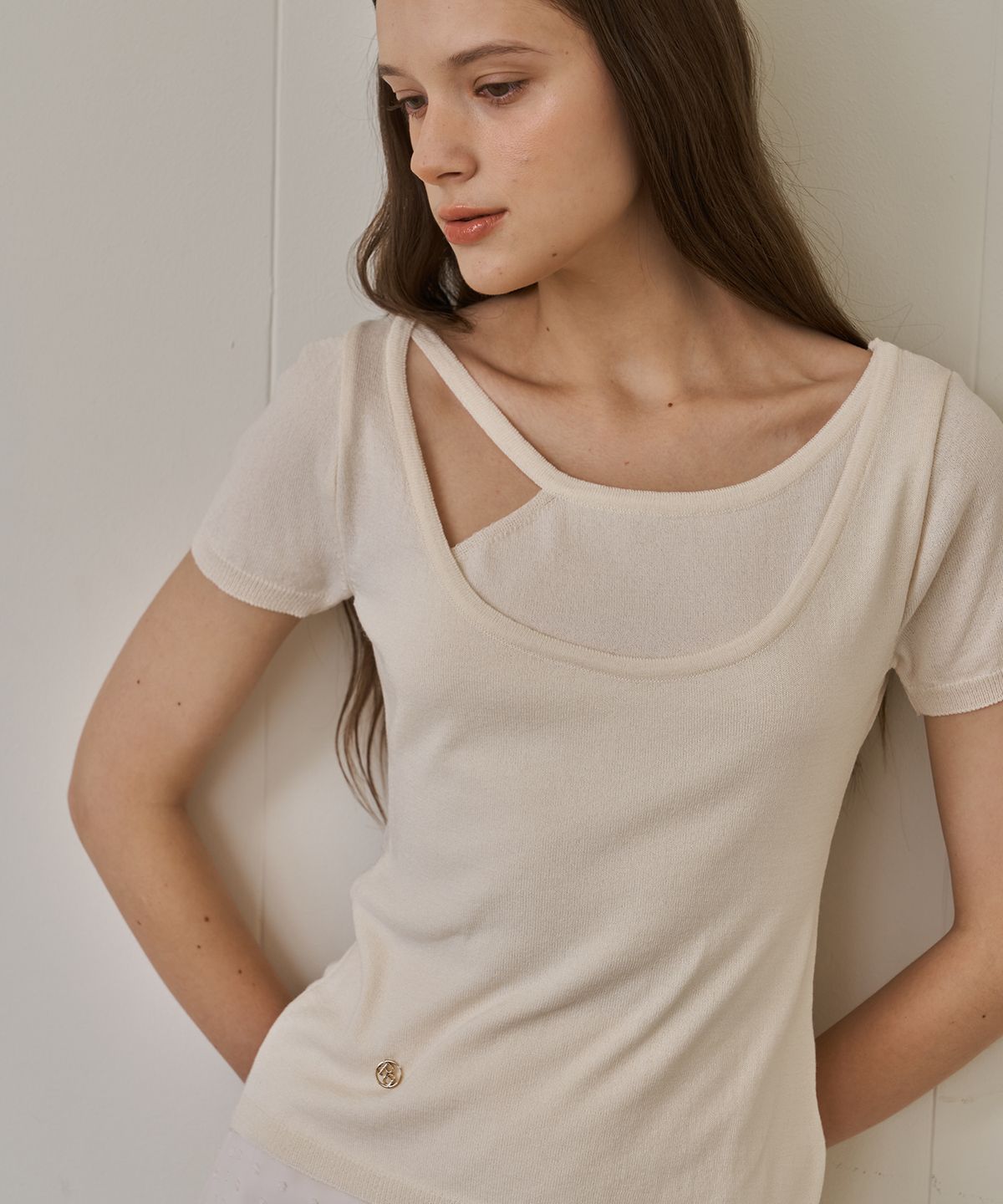 플로브(FLOVE) UNBAL NECK KNIT_WH