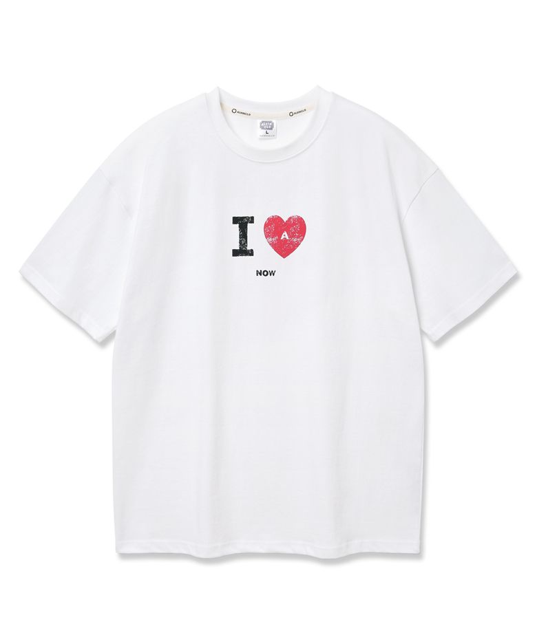 I LOVE 오버핏 반팔티 AST4736 (2 COLOR)