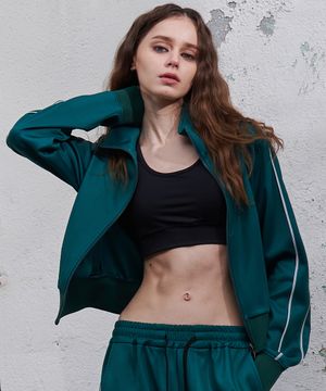 투웨이 풀집업 우먼스 크롭 트랙 자켓 그린 GA5533 GN