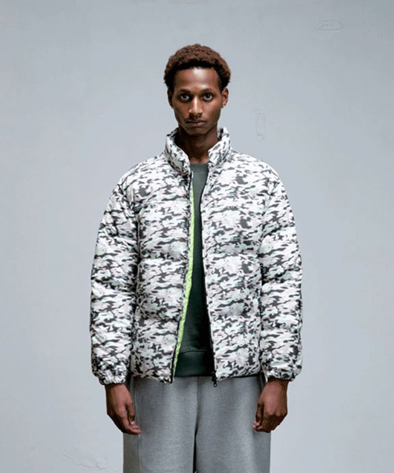 Men Camouflage Down Jumper Tan