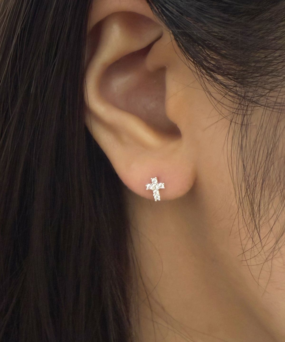바라두(BARADU) [BARADU 925] Shine cross piercing (single)