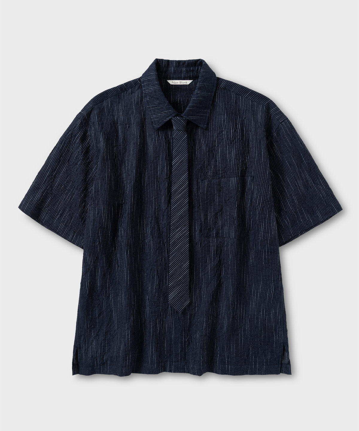 넌블랭크(NONBLANK) 나이트 레인 HS 셔츠_INDIGO