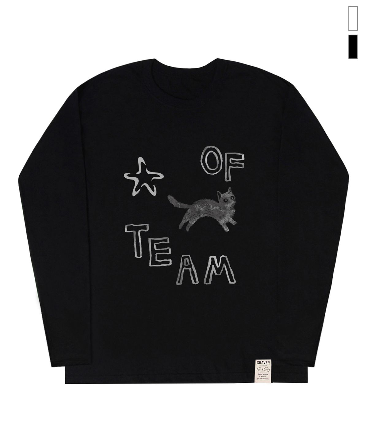그레이버(GRAVER) [UNISEX]OF STARCAT 롱슬리브 티셔츠_2color