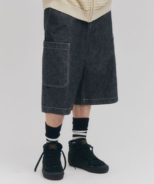 [Japan Fabric] FD Indigo Denim Bermuda Pants Indigo