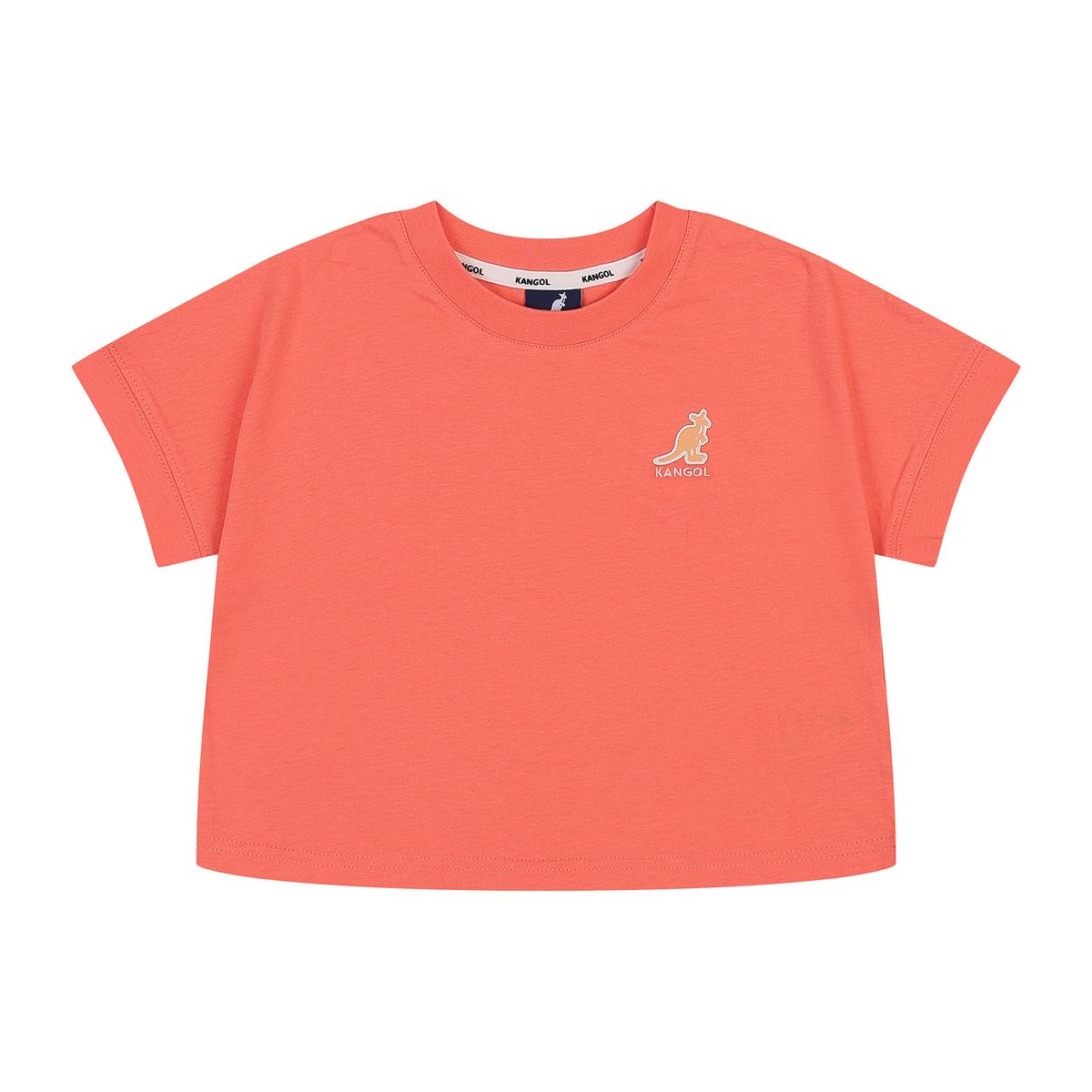 캉골키즈(KANGOL KIDS) 크롭 로고 포인트 티셔츠 RB 2105 오렌지