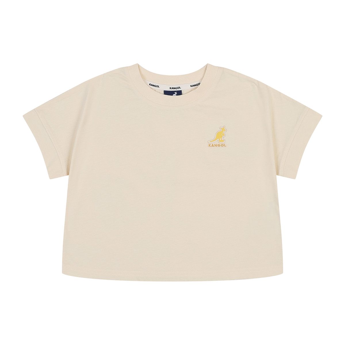 캉골키즈(KANGOL KIDS) 크롭 로고 포인트 티셔츠 RB 2105 아이보리