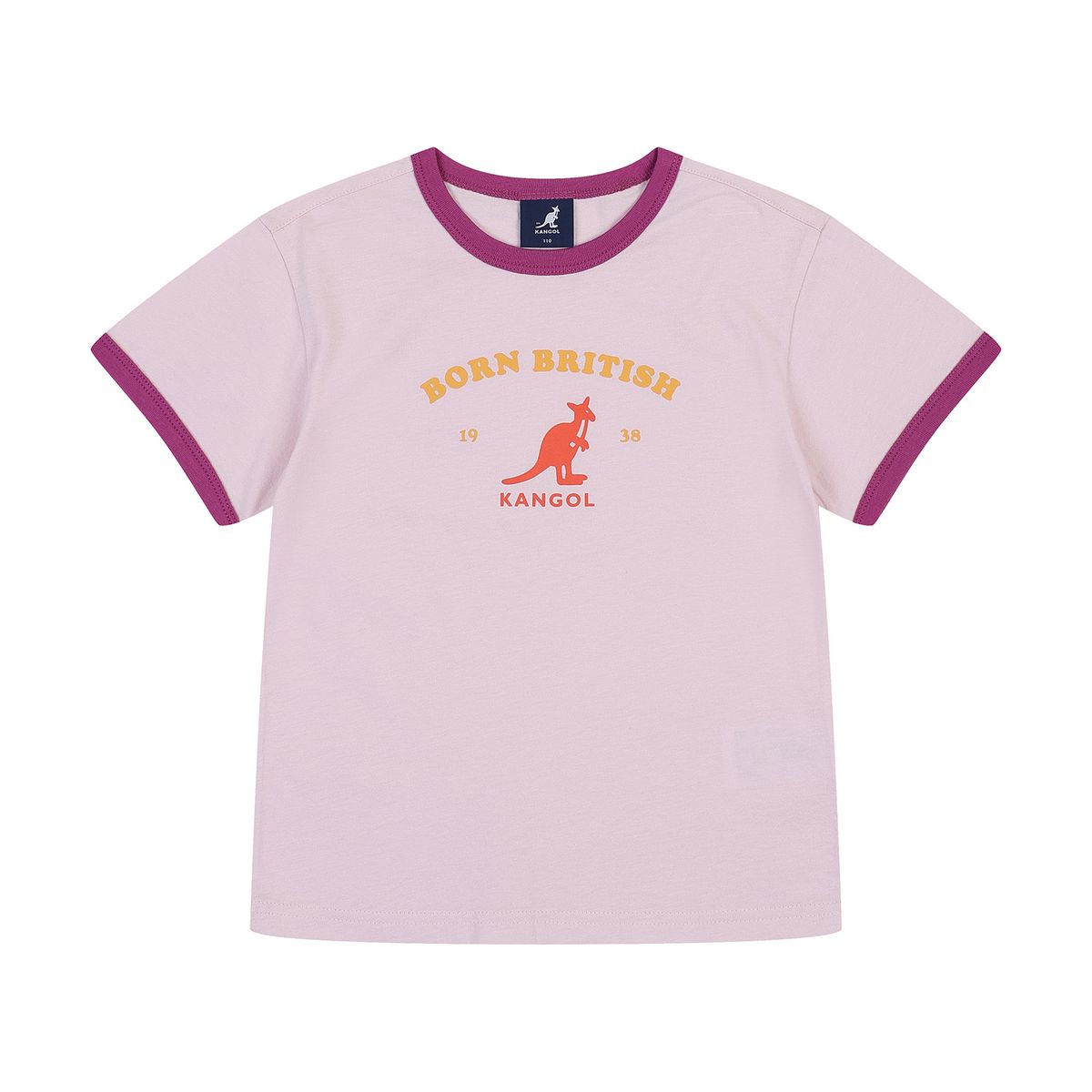 캉골키즈(KANGOL KIDS) 캥거루 그래픽 링거 티셔츠 RB 0104 핑크