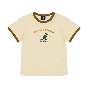 캥거루 그래픽 링거 티셔츠 RB 0104 버터