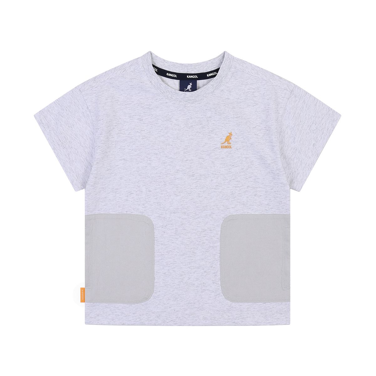 캉골키즈(KANGOL KIDS) 우븐 포켓 믹스 쿨맥스 티셔츠 RB 0108 멜란지 그레이