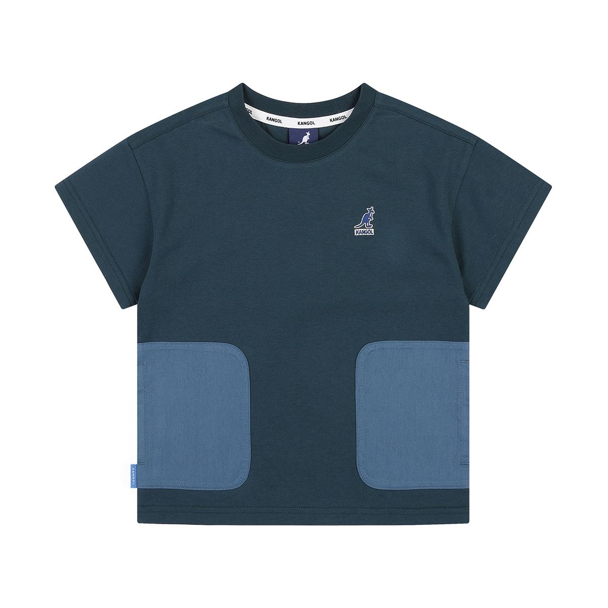 캉골키즈(KANGOL KIDS) 우븐 포켓 믹스 쿨맥스 티셔츠 RB 0108 그린