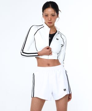 스컬프트 크롭 집업 롱슬리브 2컬러