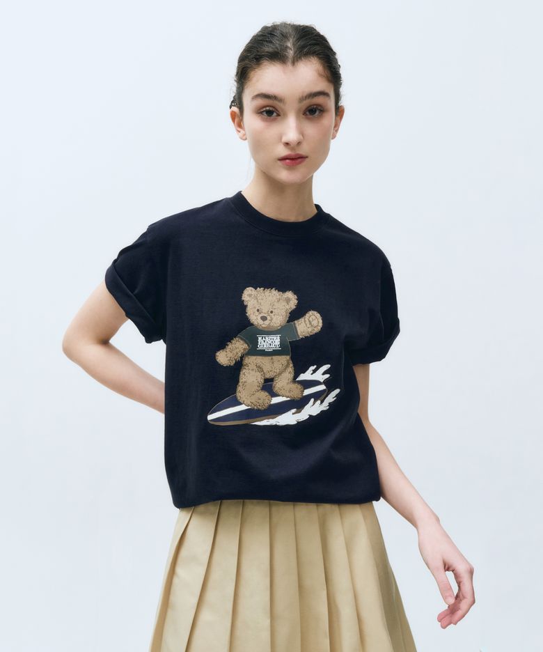 SURFING DOODLE BEAR TEE navy