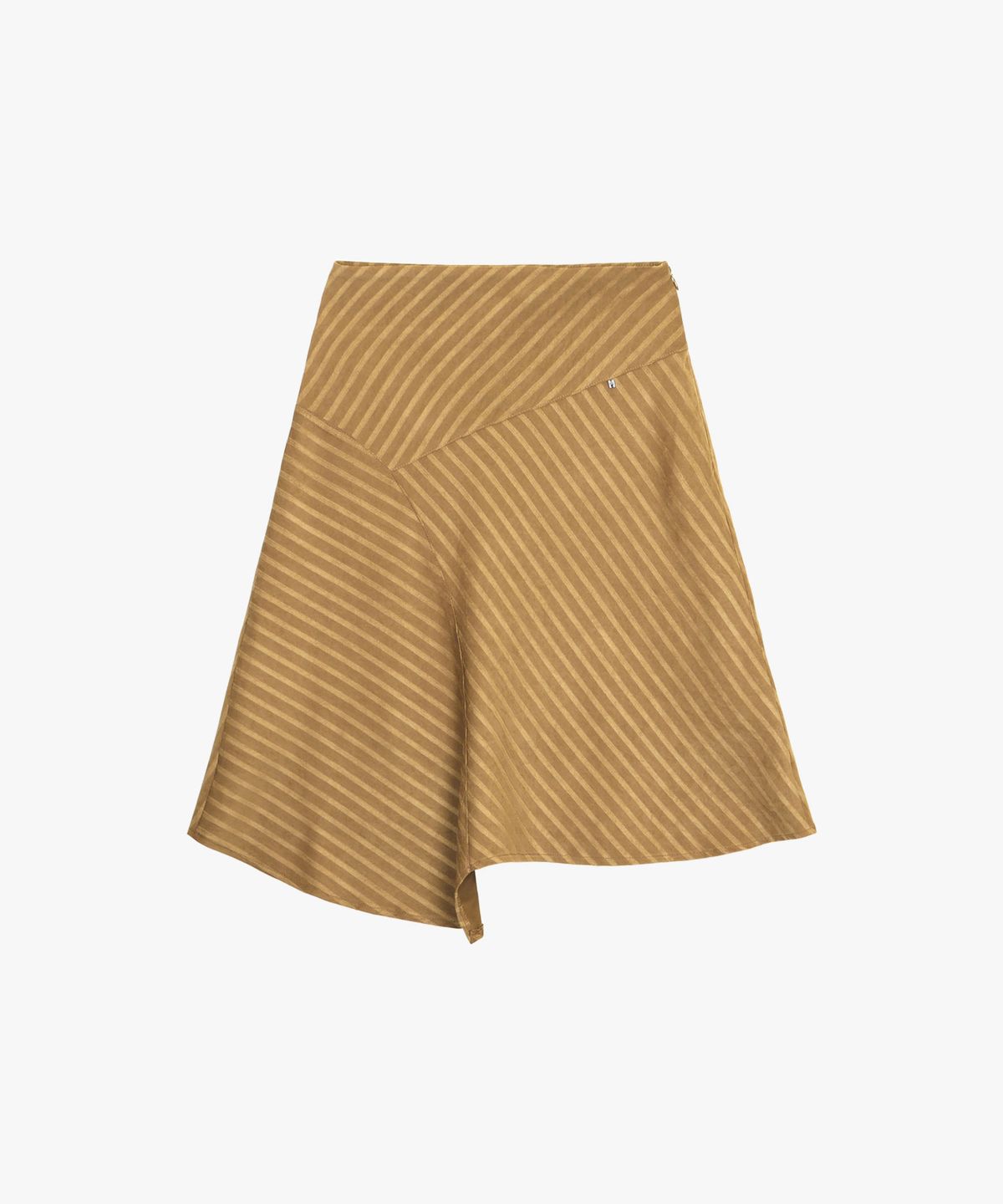 힐리오트(HEALIOTE) DEMURE UNBALANCE STRIPE SKIRT_BEIGE