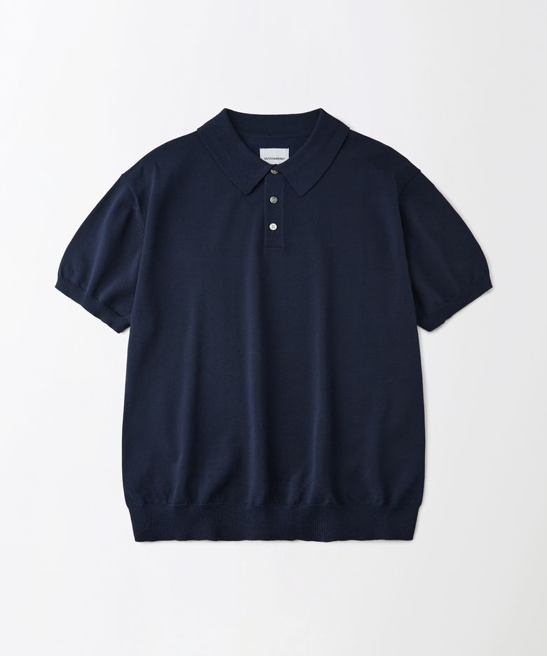 HS KNIT COLLAR SHIRT_NAVY