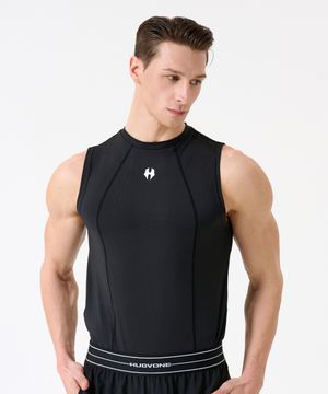 이니셜 메쉬 머슬핏 슬리브리스 2컬러